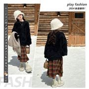 ★2024秋冬子供服★おしゃれ ゆったり 厚手 セーター & スカート セットアップ 韓国風子供服 防寒 温かい
