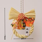 車のドアに花輪を掛ける しめ飾り　しめ縄リース しめ縄  信濃結び飾り お正月グッズ