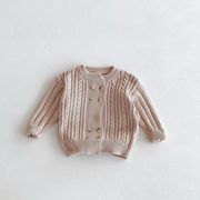 [80-130cm]  女の子男の子 ニットジャケット セーター カーディガン アウター 春秋冬 子供服