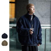 メンズ 両面着用 フリース ジャケット 男女兼用 カジュアル アウター  秋冬 2025新作★全2色