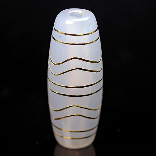 西藏天珠 チベット 金線天珠 四線虎牙 天然色瑪瑙 内包物