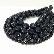 128面 ラウンド カット オニキス一連(φ8mm-20mm) 連売り 素材 パーツ