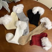 靴下 ソックス フェイクファー フットウェア レッグウェア レース レディース