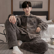 メンズ・ パジャマ・部屋着・ 長袖・秋冬・厚く・暖かく・パジャマセット  ・L～XXXL   2色