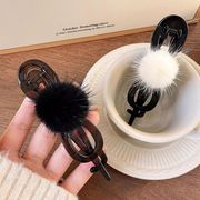 ヘアクリップ　ボールバレッタ　フェミニン　韓国ヘアアクセサリー