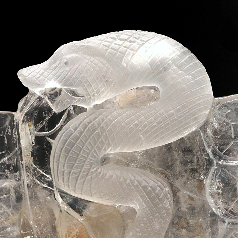 シトリンクォーツ☆蛇☆置物☆高品質☆台座つき☆