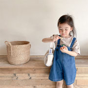 2025春夏子供服 カジュアル系 ゆったり デニムサロペット 韓国風子供服 ボトムス 男女兼用 [80~130cm]