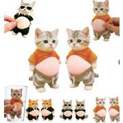 即納商品  猫 お腹ぷにぷにシール デブ猫  もっちりスクイーズ ふわふわ 2枚セット