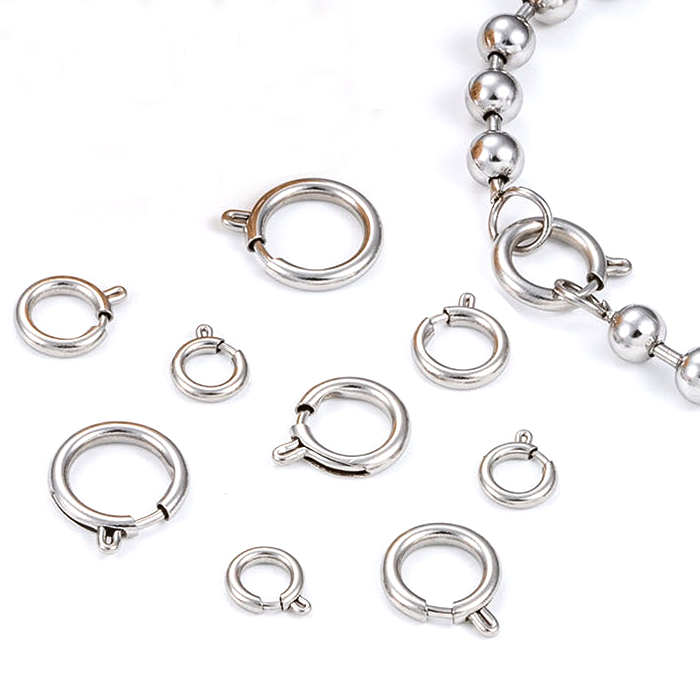 ゴールド　18mm シルバー925 18k 07サイズ同 引き輪 【5～18mm】カンなし【1個売り】ゴールド K18／シルバー