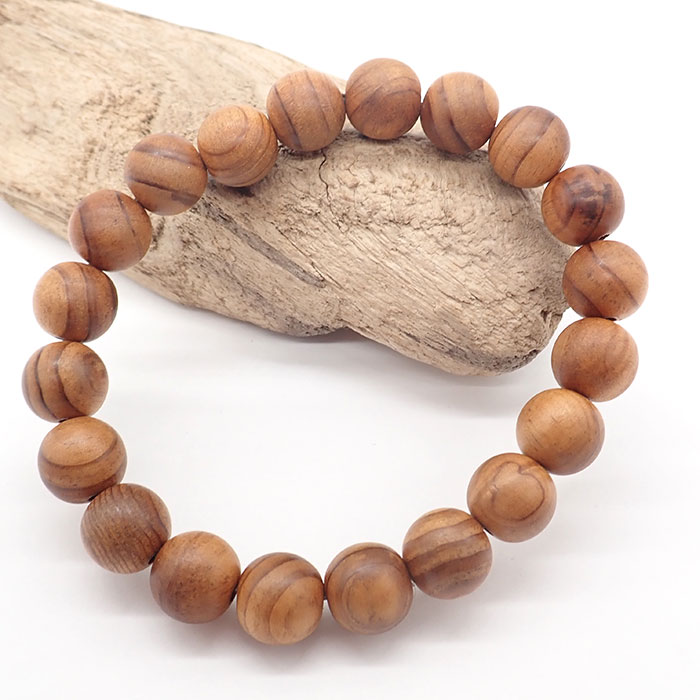 【世界銘木】　ブレス　伊勢神宮御山杉大貴珠 世界銘木協会の証明書カード 付き