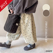 SHENJ☆韓国風子供服 ベビー服 キッズ 男女兼用 ゆったり ドット柄 ロングパンツ ワイドパンツ