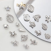 土星 フラワー アクセサリーパーツ エポパーツ 星 チャーム ハンドメイド デコパーツ DIY 宇宙 葉っぱ 月