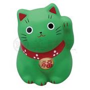 【新登場！やきものの街、瀬戸市発祥のブランド！薬師窯！】錦彩福おいで招き猫(小・緑)