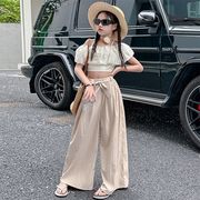 2025夏新作 無地プリーツオフショルダーキャミソールORフレアパンツ