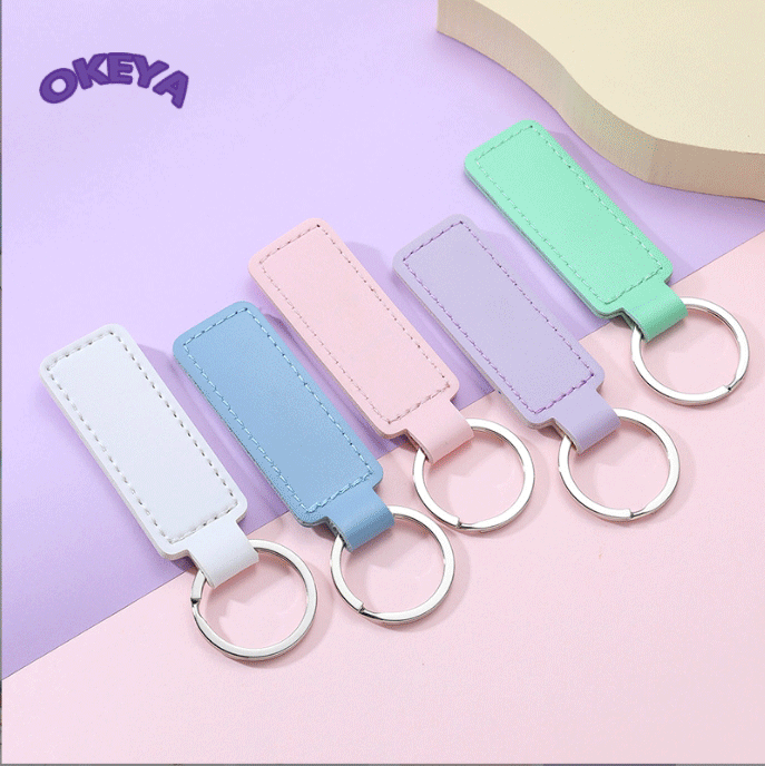 キーホルダー カラフル PUレザー 落下防止 DIY 手芸用品 バッグチャーム 鍵飾り おしゃれ 10色展開