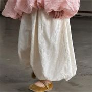 2025春新作 韓国風女の子花柄刺繍入りランタンパンツジョガーパンツ全2色