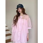 ブラウス　チュール　レディース　韓国ファッション　デザイン　かわいい