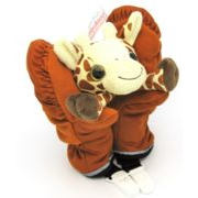 遊び心のあるキリン柄ミトン