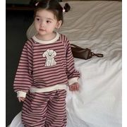 2025韓国子供服 子供服2点セット丸襟プルオーバー  73-100cm