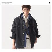 メンズ 偽二枚二重 デニム ジャケット 男女兼用 ストリート系 アウター  春秋 2025新作★