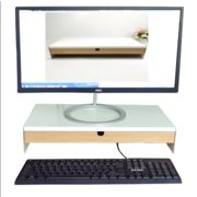 新しいデザインのホワイトメタル製ノートパソコンスタンド、デスクトップモニタースタンド、
