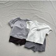 2025春夏新作 韓国風子供服  サペタ ショウイ 子供服 Tシャツ  +ショートパンツ2点セット