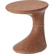 サイドテーブル/　おしゃれ 丸 ソフトレザー ベッド ソファ横 ソファーサイドテーブル