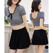 【日本倉庫即納】 ギンガムチェック水着セット露出控えめ水着