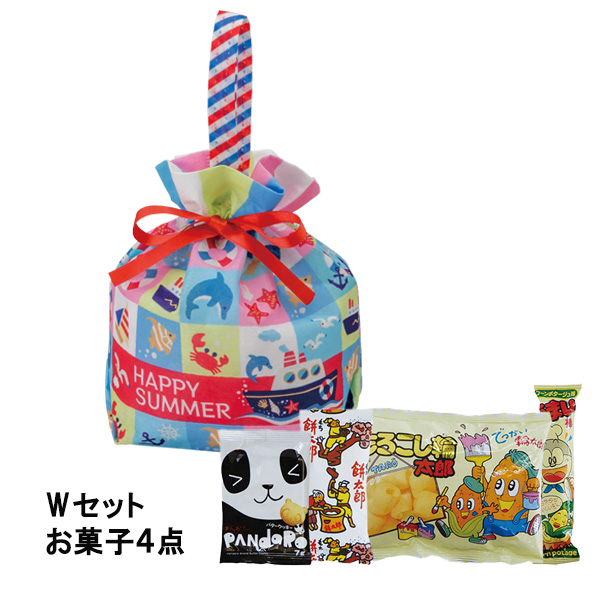 手提げリボンバッグ サマーブロック(お菓子セット)TP787【直送品】(60個単位のみ)