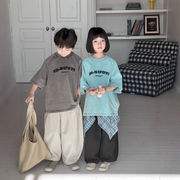 子供服　90~150cm　キッズTシャツ　オーバーサイズ　半袖　男女兼用　韓国キッズ服