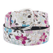 【ご紹介します！Ripple 定番人気の和柄の桜をあしらったベルトです！】和柄ベルト 桜づくし 白