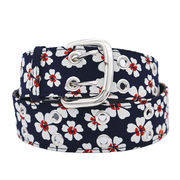 【ご紹介します！Ripple 定番人気の和柄の桜をあしらったベルトです！】和柄ベルト モダン桜 紺