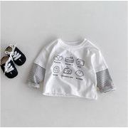 【2025秋新作】韓国風子供服カートゥーンプリント長袖Tシャツ 可愛い INS風