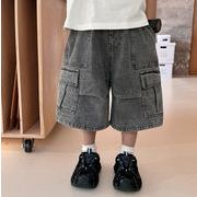 2025春夏子供服 シンプル デニムショートパンツ 韓国風 ボトムス ジーンズ 男女兼用[90~150cm]