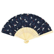 【ご紹介します！夏の必需品！桜と兎がかわいい！ Ripple  レディース布扇子 ２０ｃｍ】桜うさぎ ネイビー