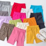 T&Q☆女の子カラーパンティ キャンディカラー 超弾力バービーシャークスキンパンツ 夏用無地5分丈