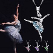 4色  ラインストーン バレエガール ネックレス  バレエネックレス  人気  バレエアクセサリー   バレエ雑貨