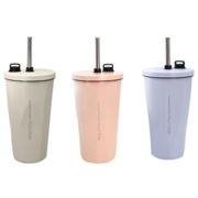 【 アクアベース 真空 断熱 タンブラー 550ml 】 保温 保冷 コップ  ステンレス 水筒 ストロー 蓋付き