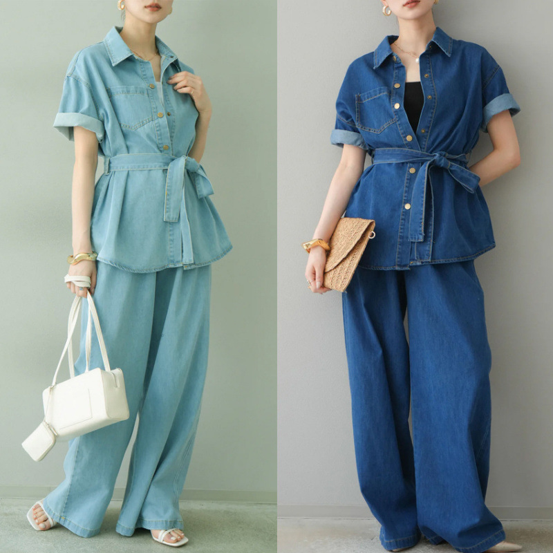 レディース服★ファッション洋服★デニムセットアップ★ 2色