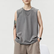 TSHEK夏新作 綿100% バスケットボールタンクトップ オーバーサイズ ノースリーブTシャツ