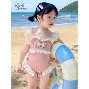 2025年夏新作★子供服★女の子 ピンク ロンパース スウィート リボン 水着