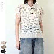▽SALE▽フィッシュネット　衿付き　トップス(32541)