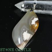 ☆一点物☆【ペンダントトップ】桜瑪瑙 リーフ型 No.14