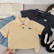 全2色[80-130cm] 女の子男の子 ポロ襟 半袖Tシャツ 韓国風 トップス  カットソー 春夏 キッズ 子供服