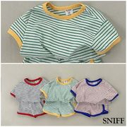 HUAIHB☆2025夏新作 ストライプ パステルカラー 薄手2点セット ユニセックス