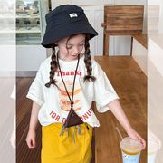 KUJ☆2025夏新作 ドーナツプリントTシャツ 韓国風 ユニセックス