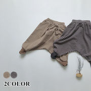 秋冬 子供服 　ボトムス　ストライプ　カジュアル　コットン