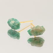 エメラルド パキスタン産 日本製 ステンレスピアス シリコンダブルキャッチ 裸石 緑柱石 5月誕生石 天然石