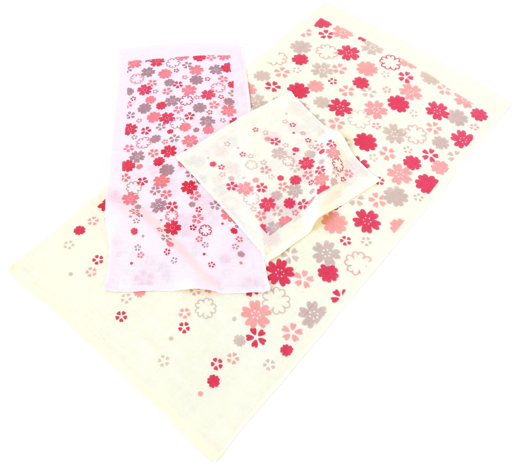 表ガーゼ裏パイル顔料プリントタオル(さくら)