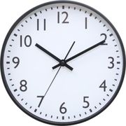 静音式掛時計シンプル 25cm BK 37858